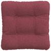 Seat Cushion Set 4 Pcs Burgundy Red 40 X 40 X 12 Cm Fabric