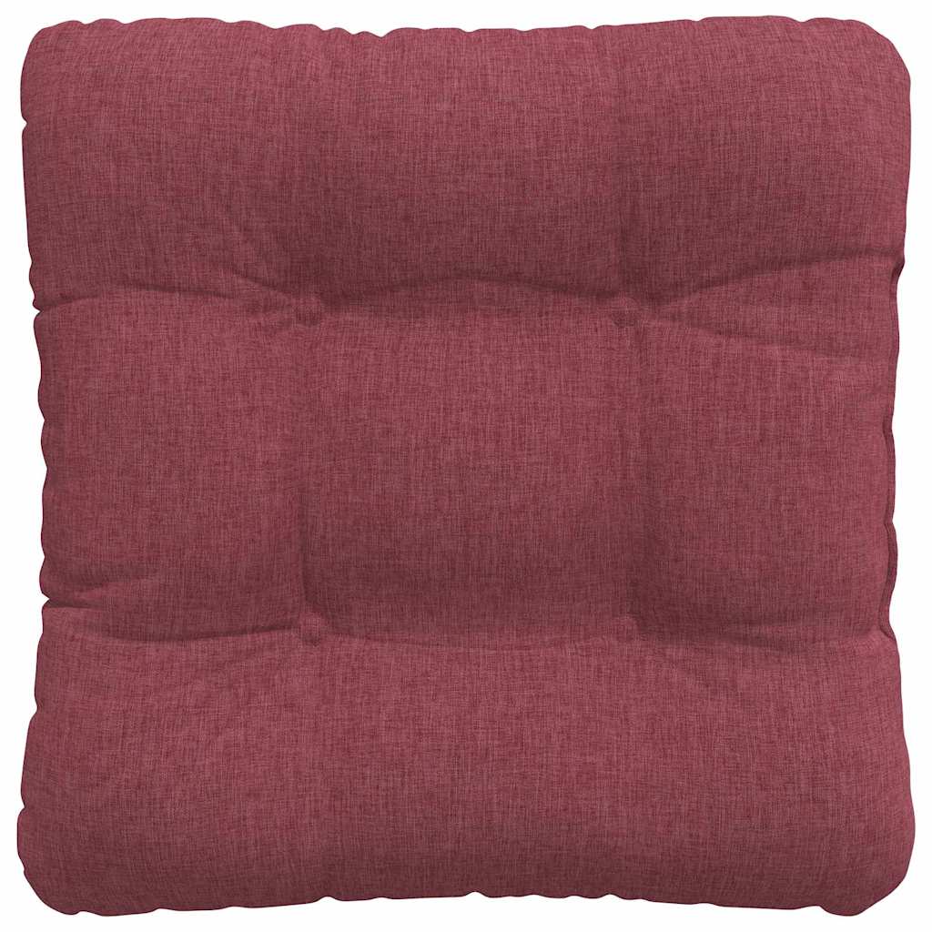 Seat Cushion Set 4 Pcs Burgundy Red 40 X 40 X 12 Cm Fabric
