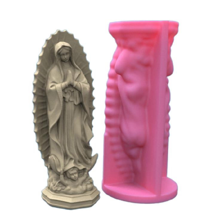 

Candle Virgin Mary Sculpture Epoxy Resin Casting Mold DIY Soap Mold Crafts 1