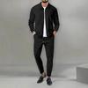 Men's Solid Color Hoodie and Pants Sports Set - Spring/Autumn Style