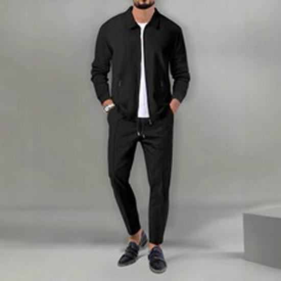 Men's Solid Color Hoodie and Pants Sports Set - Spring/Autumn Style