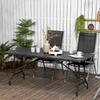 Folding Garden Dining Table for 6, Rectangular Outdoor Dining Table with HDPE Tabletop, Foldable Garden Table with Steel Frame for Balcony, Porch