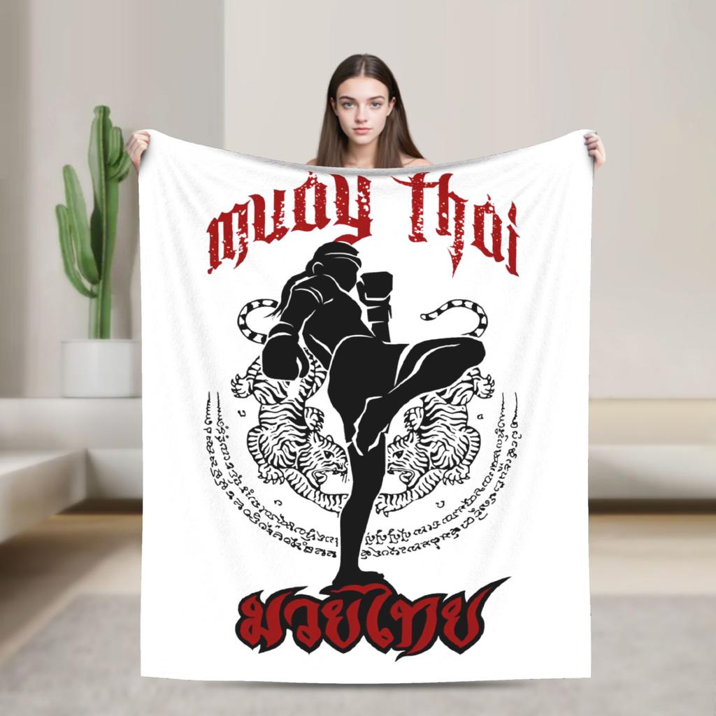 Muay Thai Brazilian Jiu-jitsu Flannel Throw Blanket Boxing Wrestling Bedding Knitted Blanket Travel Super Soft Portable Quilt
