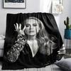 1PC Adele Print Flannel Blanket, High quality All Seasons, Home Decor, Warmth and Comfort, Perfect for Christmas Gifts