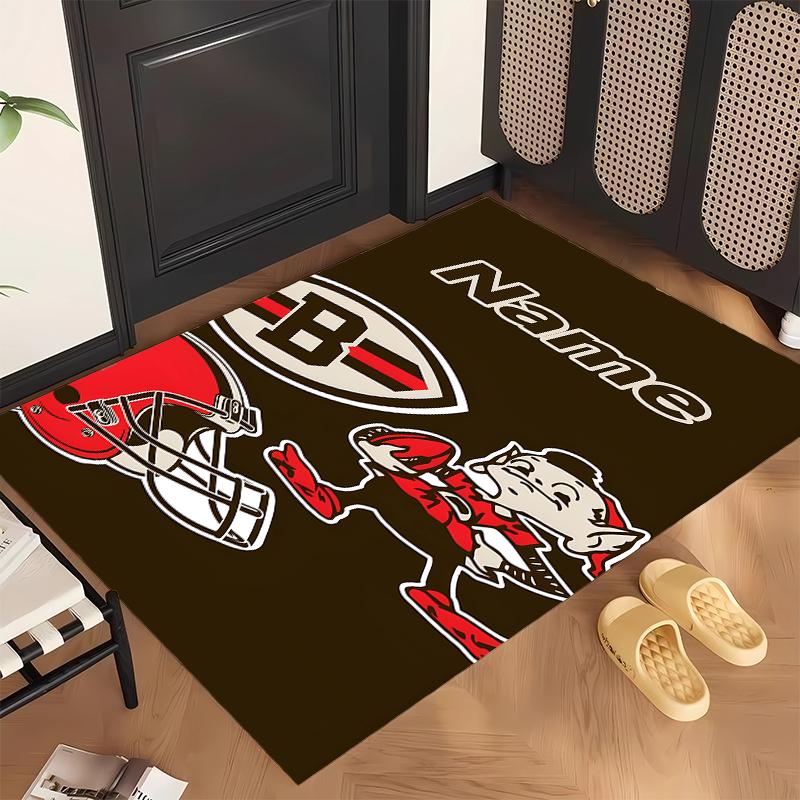 Cleveland Browns (1) Personalized Name Office Carpet Stylish Decor for Living Room Bedroom Kitchen