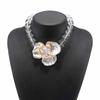 N11111 hot-selling creative transparent beaded electroplated flower necklace, personalized fashion solid color spray paint neck chain