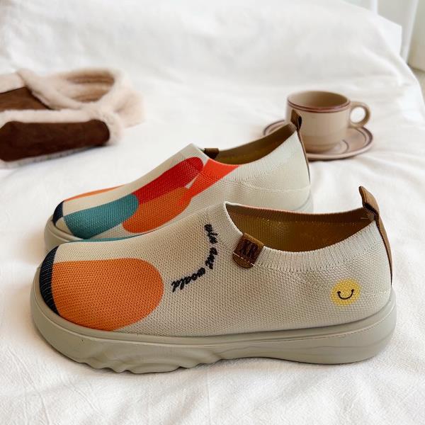 

Fashion Grandma Shoes Soft Slip-on Female Footwear Slip On Summer New Dress Breathable Fisherman Fabric Summer Shoes Ladies Soft Tennis 35