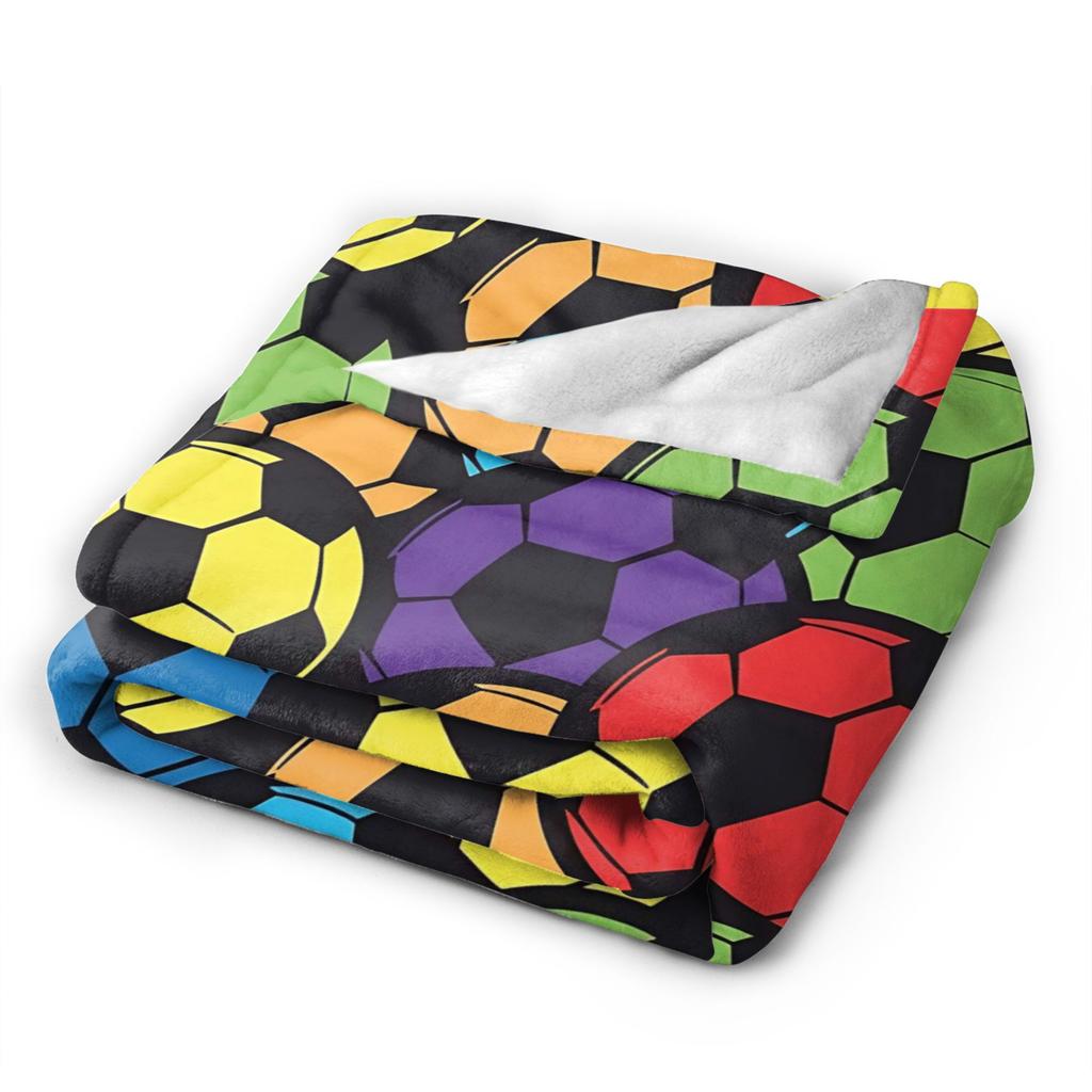 Soccer Ball Game Pattern Balls Sport Blanket Quality Warm Throw Blanket Winter Students Bedroom Aesthetic Bedspread