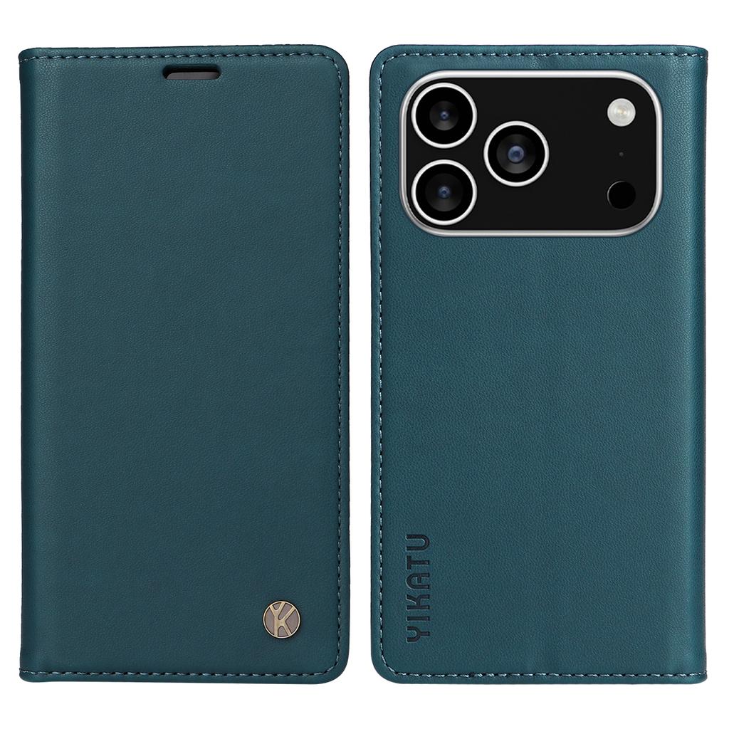 For iPhone 17 Pro Phone Cases YIKATU Magnetic Closure PU Leather Mobile Cover