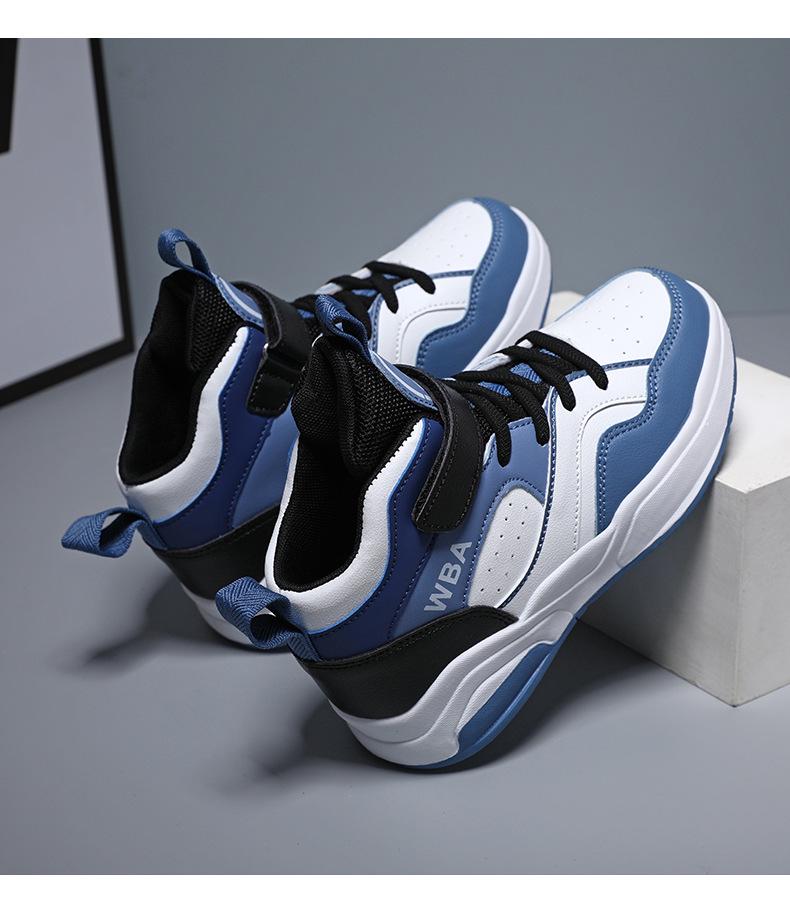 Boys' Autumn Leather Basketball Sneakers for Kids