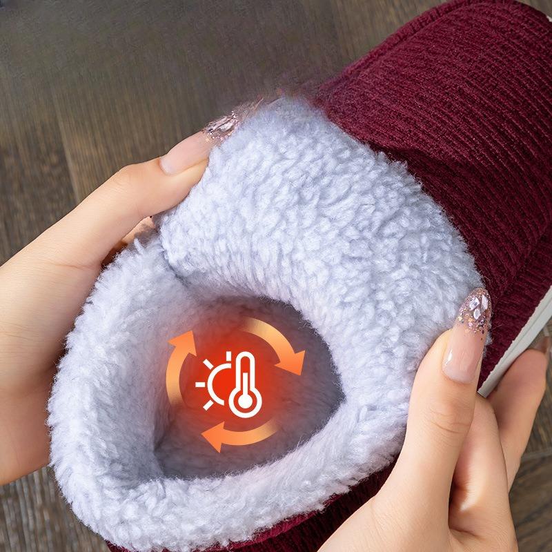 Warm Plush Anti-slip Home Shoes, Cotton Slippers