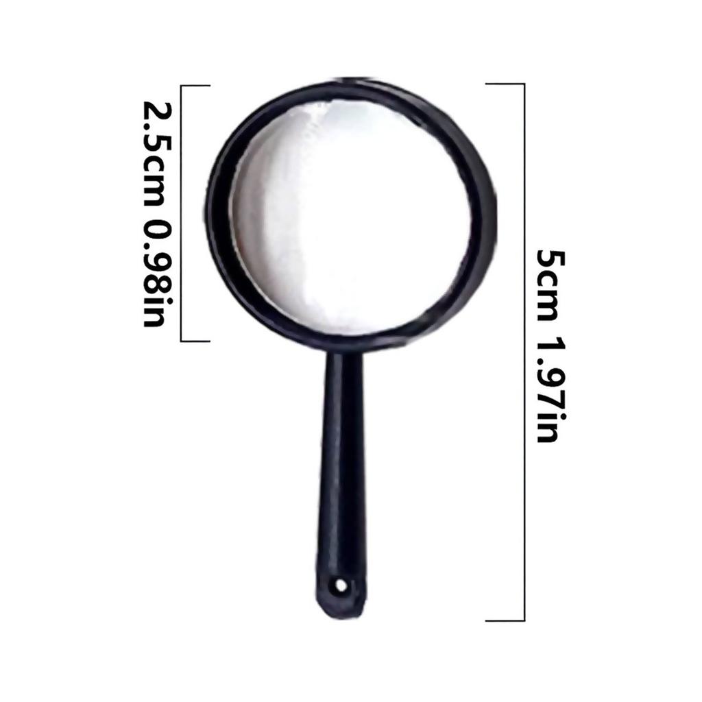 26Pcs 5cm Black Plastic Magnifiers - Portable Handheld Magnifying Glasses for Science Education, Outdoor Field ZSY