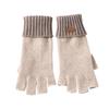 Women's 100% Pure Cashmere Fingerless Gloves - Cozy Autumn/Winter Knit Warmth