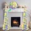 5 Ft LED Easter Trees Green Up Artificial Pencil Trees With String Lights For Easter Party Fireplace Home Decorations