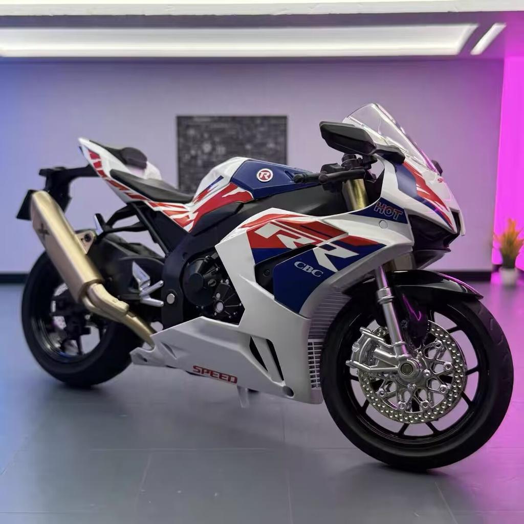 1/9 Honda CBR 1000RR-R Fire Blade Alloy Sports Motorcycle Model Diecast Street Racing Motorcycle Model Sound Light Kids Toy Gift