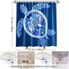 1pc Turtle Shower Curtain - Vibrant Ocean Design with Blue & White Turtle & Floral Patterns, Durable Polyester Fabric,