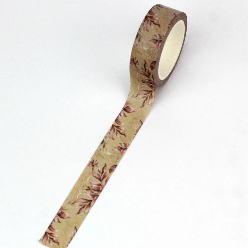NEW 1X 10M Decor Flower Leaves Japanese Paper Cinta Washi Tape Set for Scrapbooking Masking Tape Cute Journal Kawaii Papelaria