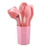 12-piece Set Wooden Handle Silicone Kitchen Utensils Silicone Kitchen Utensils Non-stick Pan Cooking Spatula Baking Storage Tool