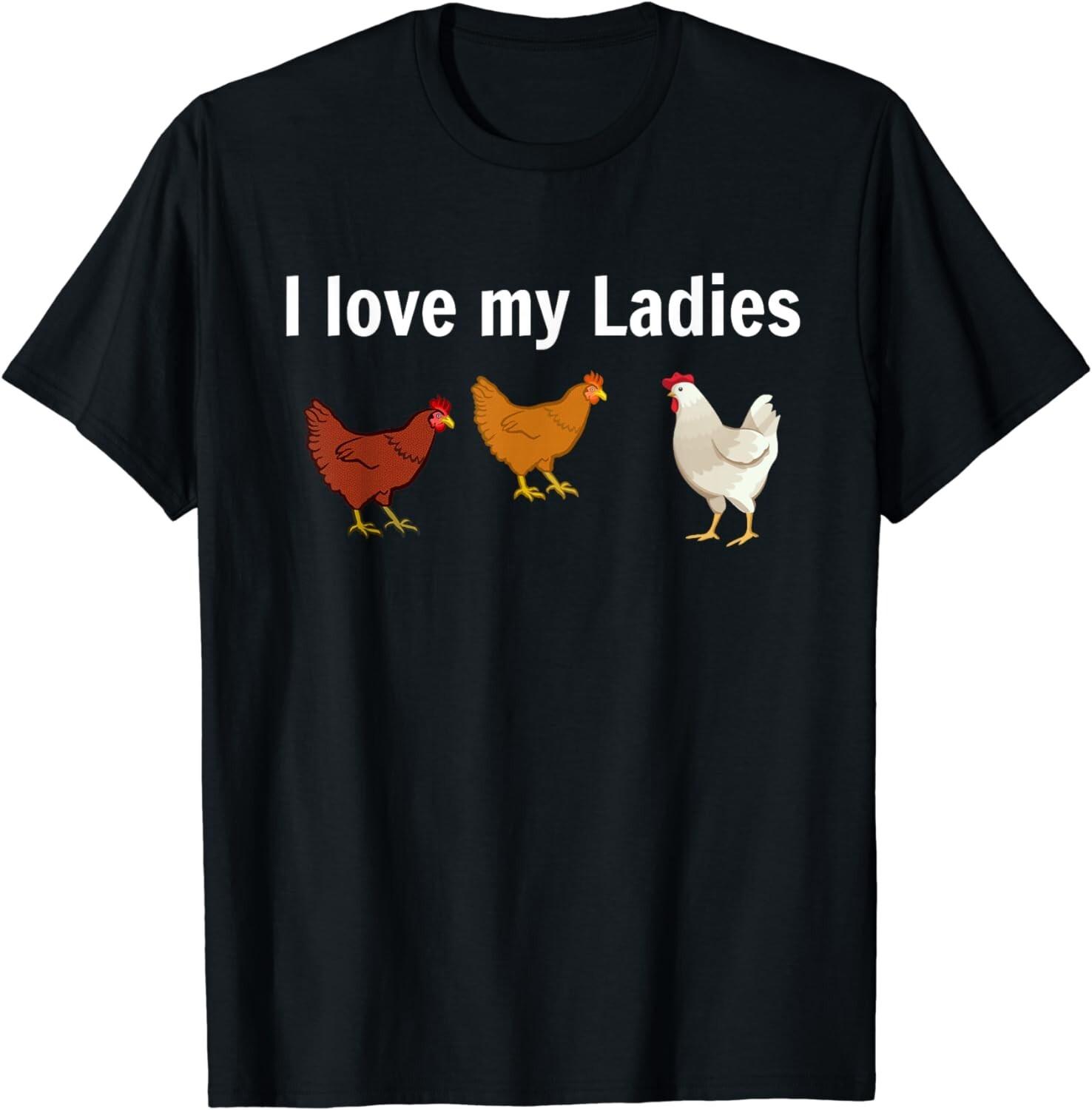 Funny Chicken Design, Chicken Farmers, I love My Ladies Gift Unisex T-Shirt S разноцветный