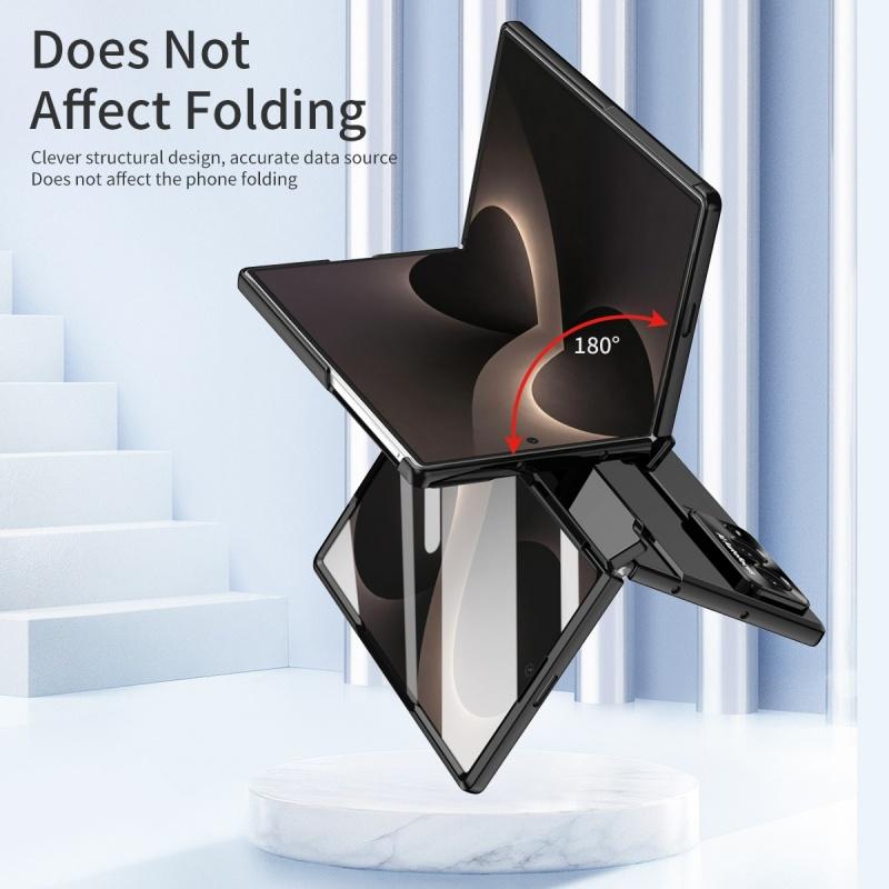 For Samsung Galaxy Z Fold 8 Ultra / 8 7 6 5 4 3 360 Full Protection Hinge Case Folding Cover Tempered Glass Film Stand PC Case