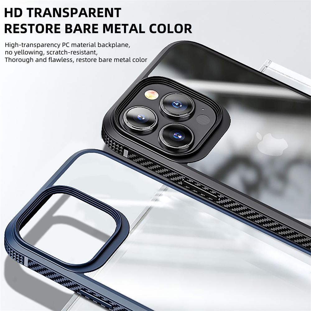 Shockproof Official Armor Case For Iphone 14 13 12 11 Pro Max Iphone13 Mini X Xs Xr 14pro 14max Hd Clear Carbon Fiber Frame Capa