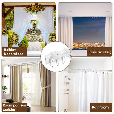 4m/13ft Flexible Bendable Curtain Track Sliding Curtain Rails System for Bedroom Balconies Bedrooms Shower Room Divider Curtains