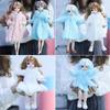 Multicolor 1 Set Long Sleeve Soft Fur Coat Tops Dress Winter Warm Casual Wear Accessories Clothes for Barbie Doll Kids Toy