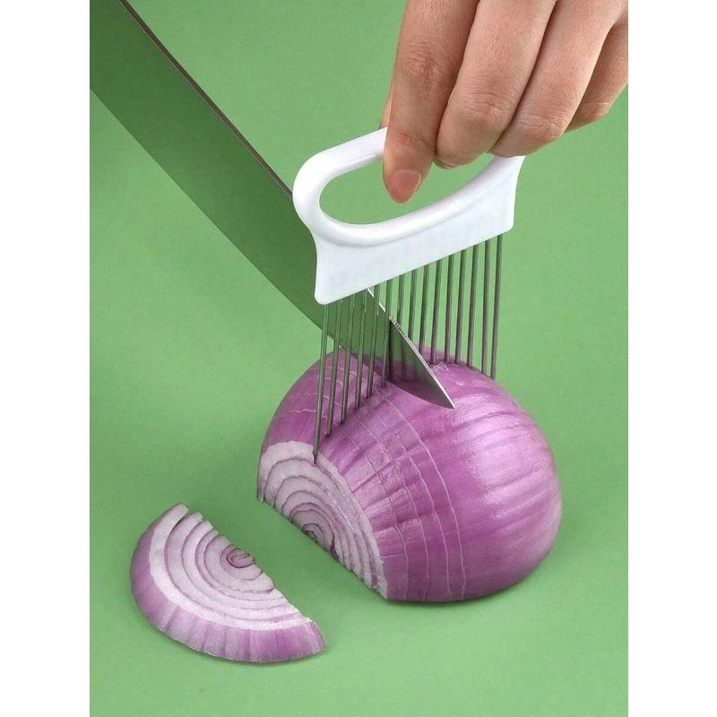 

Stainless Steel Onion Needle, Multifunction Onion Holder Slicer for Kitchen