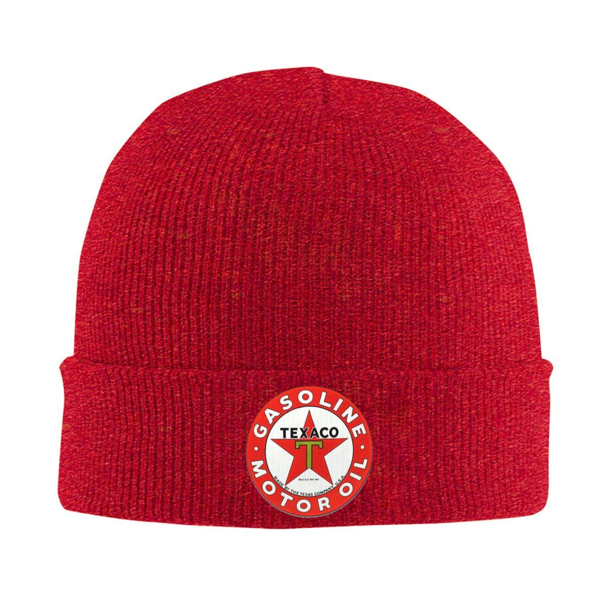 

Vintage Texaco Logo Warm Knitted Cap Fashion Bonnet Hat Autumn Winter Outdoor Beanies Hats for Unisex Women Adult One Size