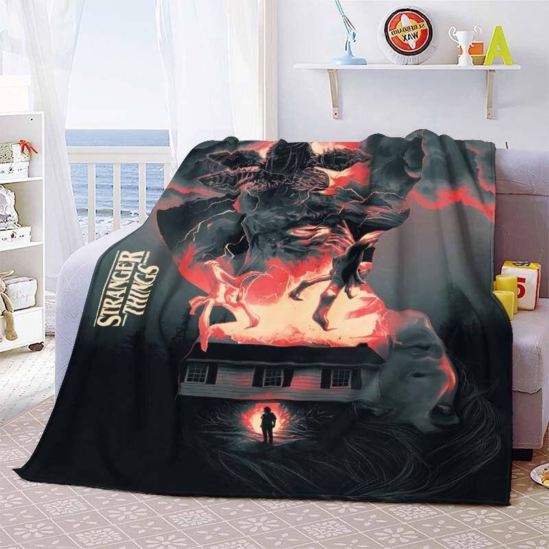 Heißer Film Stranger Things Deckenbezug Cartoon Flanelldecken für Betten Sofas Warmes Bettlaken Weiche Bettwäsche Zimmerdeko Fan-Geschenk