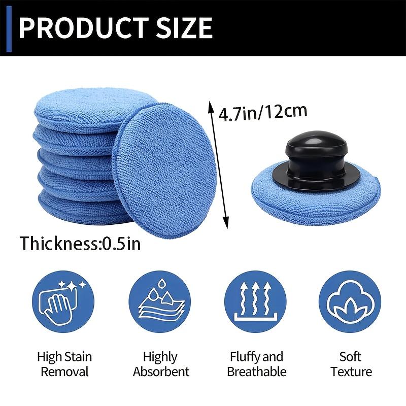 

8PCS Car Polishing Waxing Sponge Pads Kit with Ergonomic Handle Microfiber Applicator Pad Set Vehicle Paint Care Cleaner 1 handle+8pcs sponges синий