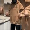 Sweater Men's Plus Velvet Thickening Autumn and Winter Fashion Loose Hooded Large Size  Top Ins