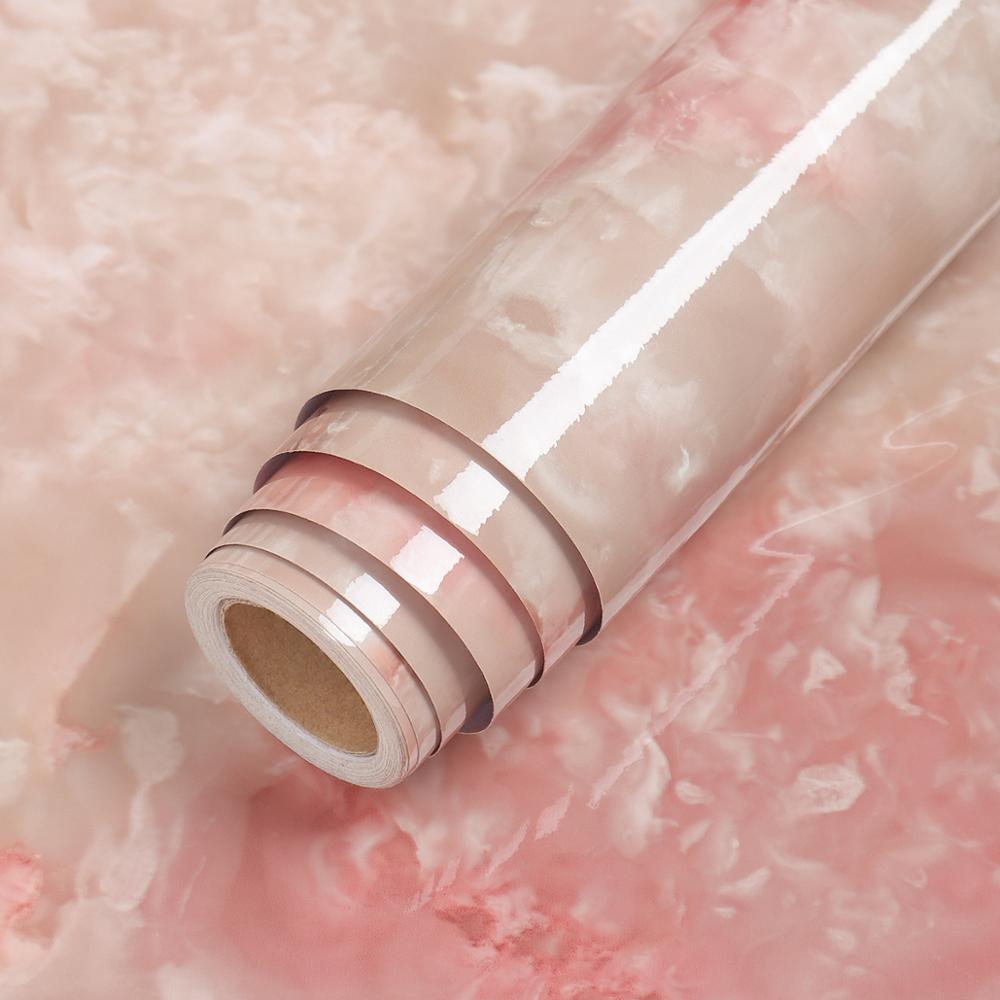 Waterproof Renovation Film Marble PVC Wallpapers DIY Self Adhesive Wall Stickers Kitchen Cabinets Decorative Sticky Paper Decals