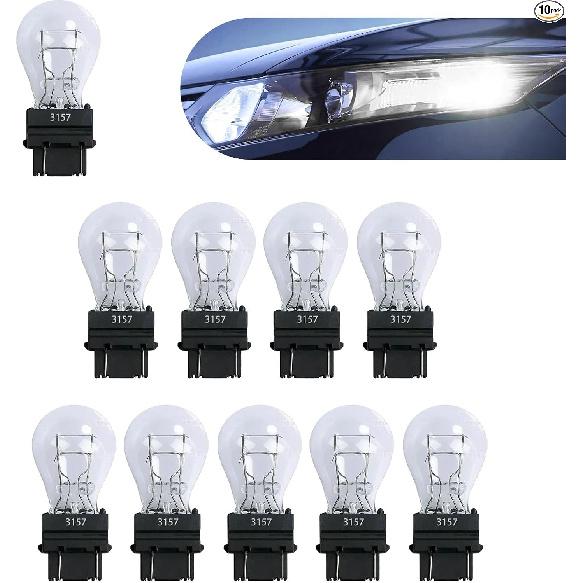 Brake Light Bulb Tail Light Bulbs Car trument Light Bulb, 10 Pack White 3157