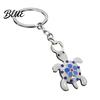 Turtle Key Ring Rhinestone Flower Keychain Luxury Alloy Car Decorative Animal Charm Ring Keychain Pendant for Backpacks Handbag Decoration