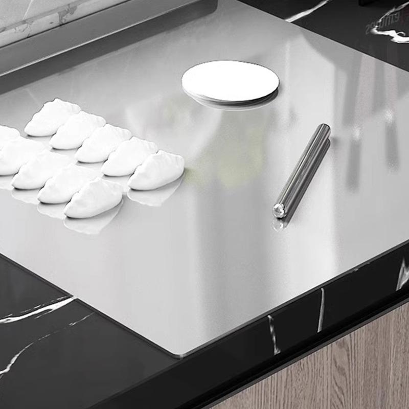 Stainless Steel Chopping Board Large Easy Clean Multipurpose Mildew-Proof Double Kitchen Cutting Surface for Fruits Vegetables