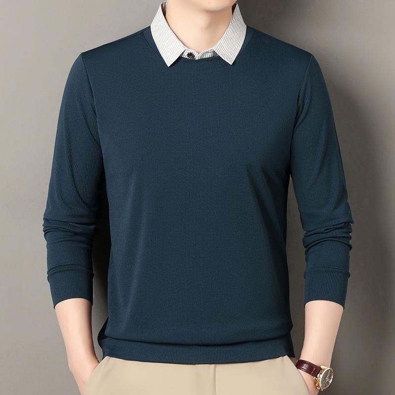 

Men s Two-in-One Hoodie with Shirt Collar, Soft Fabric, Versatile Business Casual Fit 170/L (Recommended 115-130 jin)