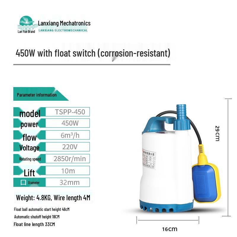 Pompă submersibilă silențioasă compactă, rezistentă la acizi și alcali, rezistentă la coroziune, cu înălțime mare de pompare și aspirație inferioară