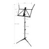 KC Lightweight Aluminum Music Stand MSAL-J/BK Black (Soft Case Included)