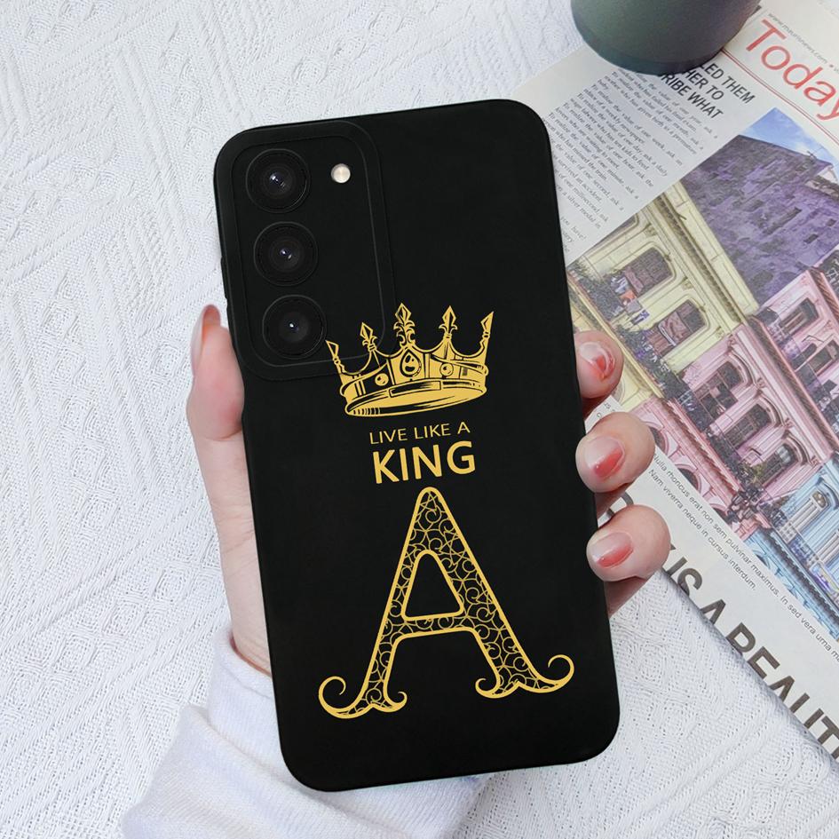

Чехол для Samsung Galaxy S20 S21 S22 S23 Plus Ultra Note 20, чехол с милыми буквами от A до Z, мягкая жидкая задняя крышка для Samsung GalaxyS22 S 20 21 22 23 Fundas Samsung S20