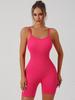 Ribbed Spaghetti Strap Seamless Stretch Jumpsuit: European & American Fitness Yoga Bodysuit.
