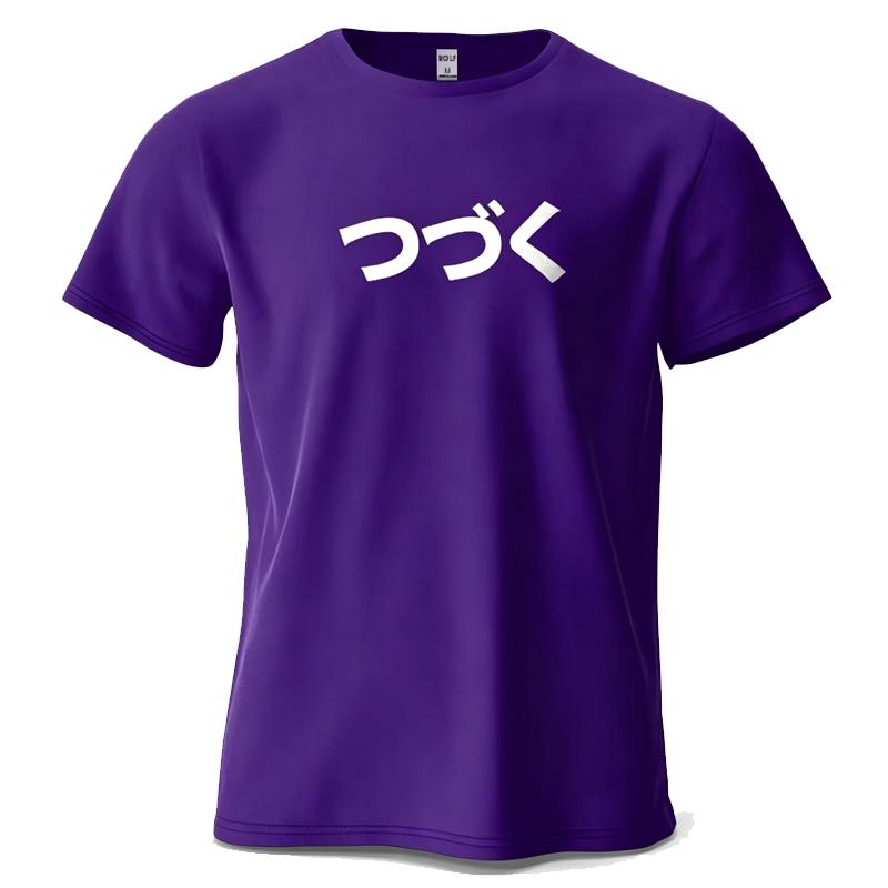 Japanese Character Printed Men's T-Shirt Cotton Oversized Cultural Graphic Tees for Women Tops Tees Casual Streetwear