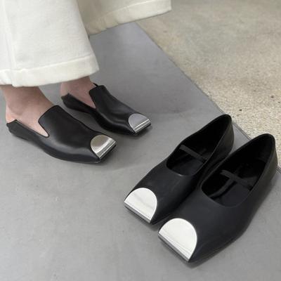 Niche Design Sense Square Head British Retro Single Shoes Women's Shoes Spring and Autumn New Leather Sole Heel