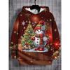 2026 Merry Christmas Sweatshirts Pullover Children's Hoodie Cartoon Santa Claus Graphic Hoody Snowman Sweatshirts Unisex Top