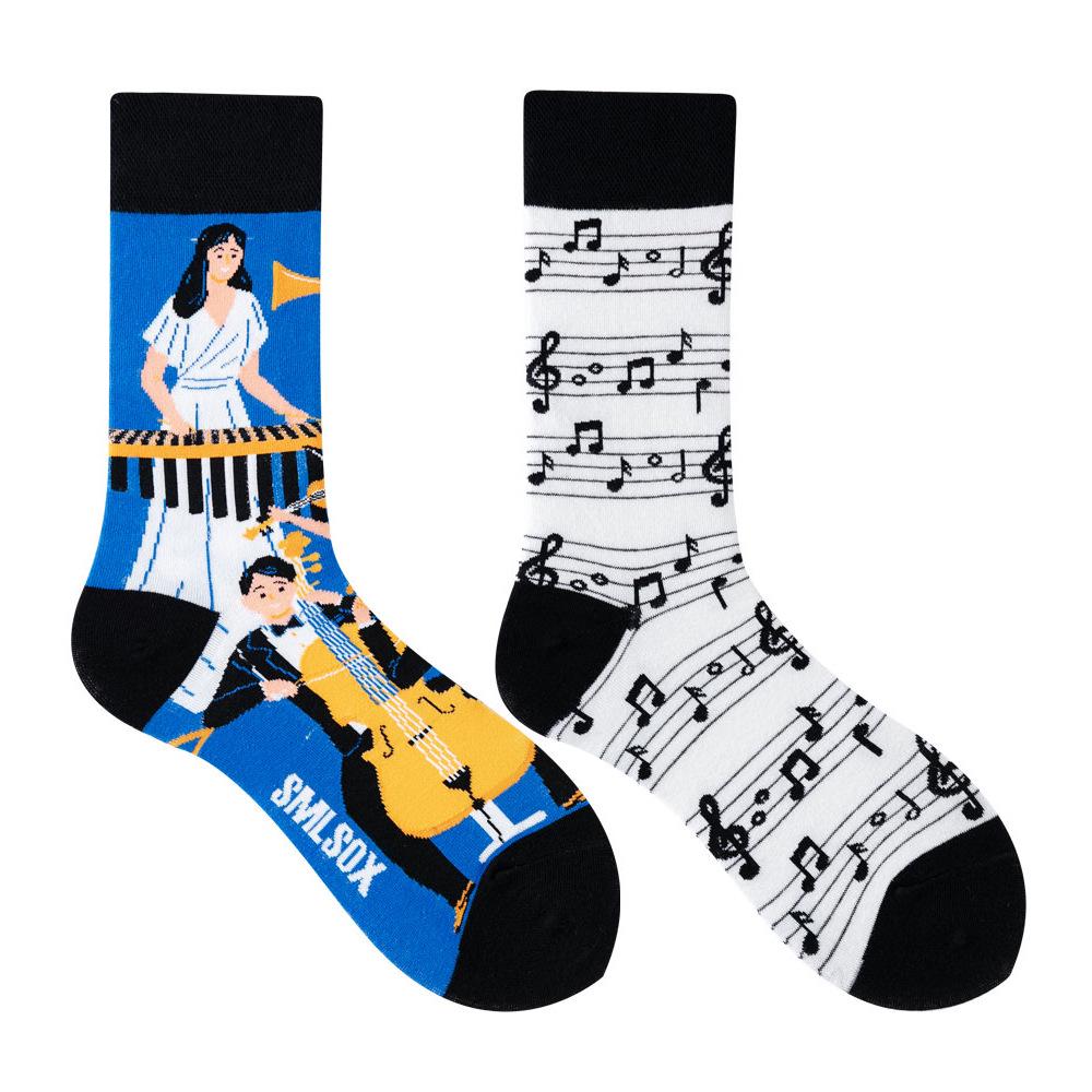Calzini AB Asimmetrici Trendy Divertenti per Coppia Anatra Mandarina Colorati Calzini a Mezza Gamba SMLSOX