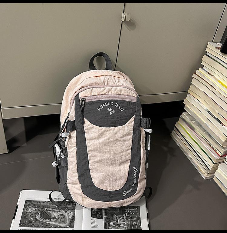Schoolbag New Mori Ins High Value Fresh and Sweet Contrasting Color Splicing Backpack Couple Light Travel Mountaineering Backpack