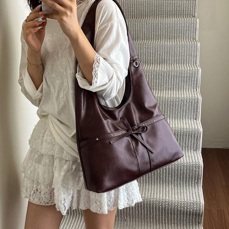 Retro Bag Women's Large-capacity New Autumn and Winter Leisure Niche Shoulder Underarm Bag Commuter Tote Bag