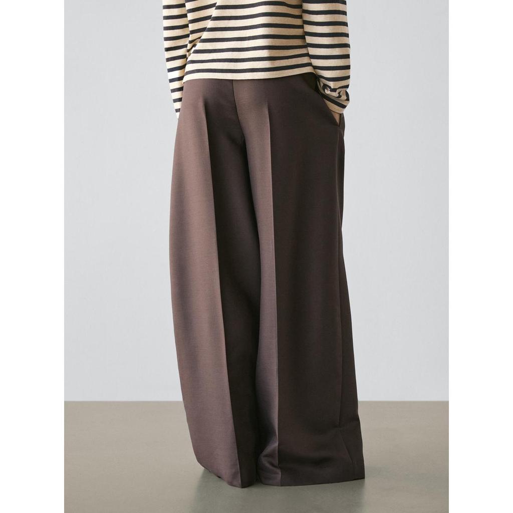 Masimodutti Wool Blend Contrast Drawstring Pants