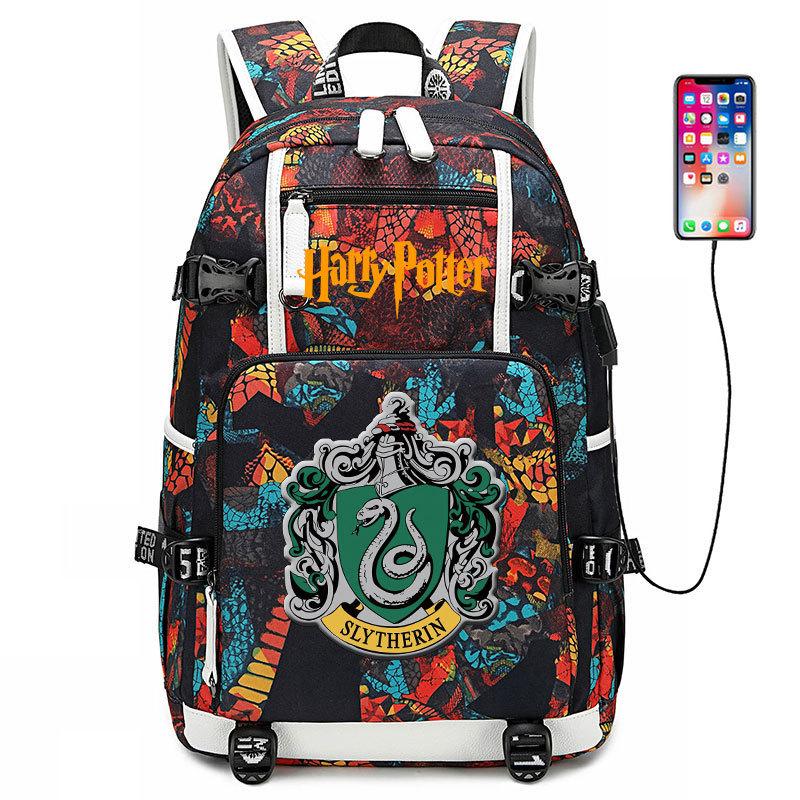 Magic School Usb Student School Bag Harry Potter Backpack Men'S And Women'S Casual Travel Bag