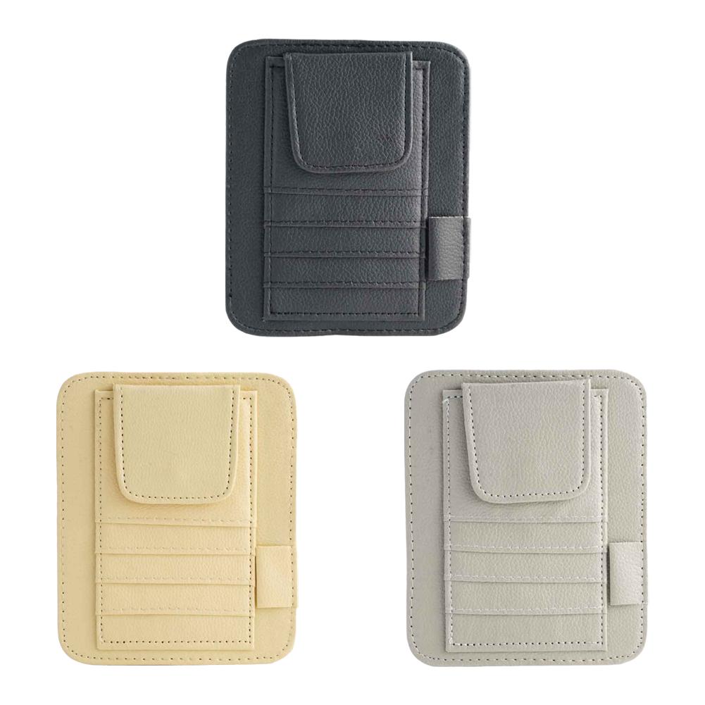 Car Sun Visor Organizer Multi-Pocket Pouch, Auto Interior Document Storage & Pen Holder, Solves In-Car Clutter & Lost Items